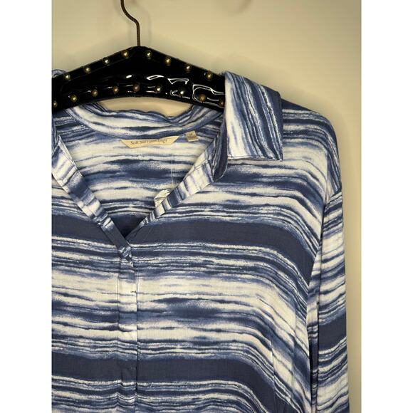 Soft Surroundings Palm Coast Blue Button Down Shirt sz 1X - Picture 2 of 3